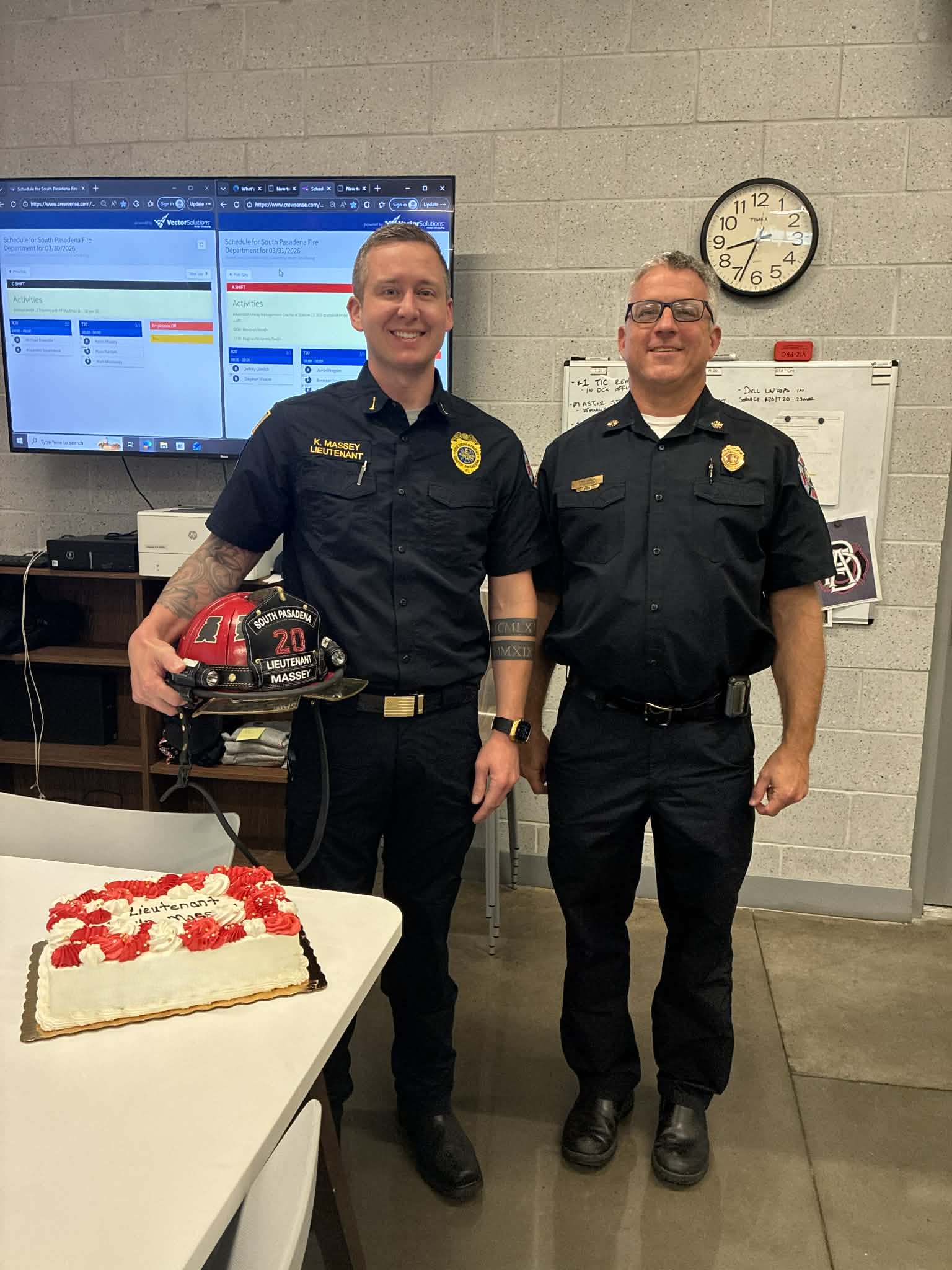 Lt Kevin Massey and Chief Mixson posing